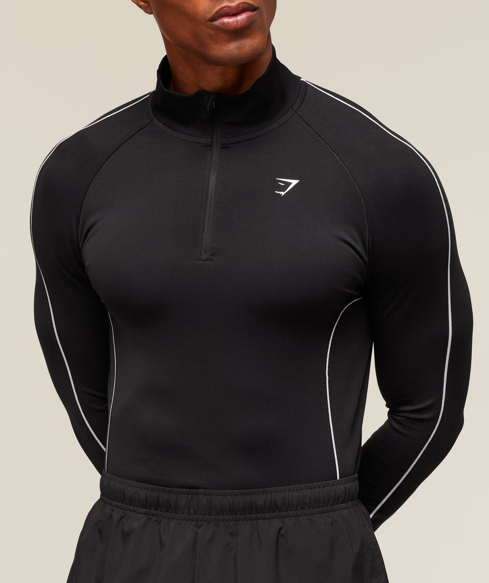 Clean Contour Seamless 1/4 Zip Black/White