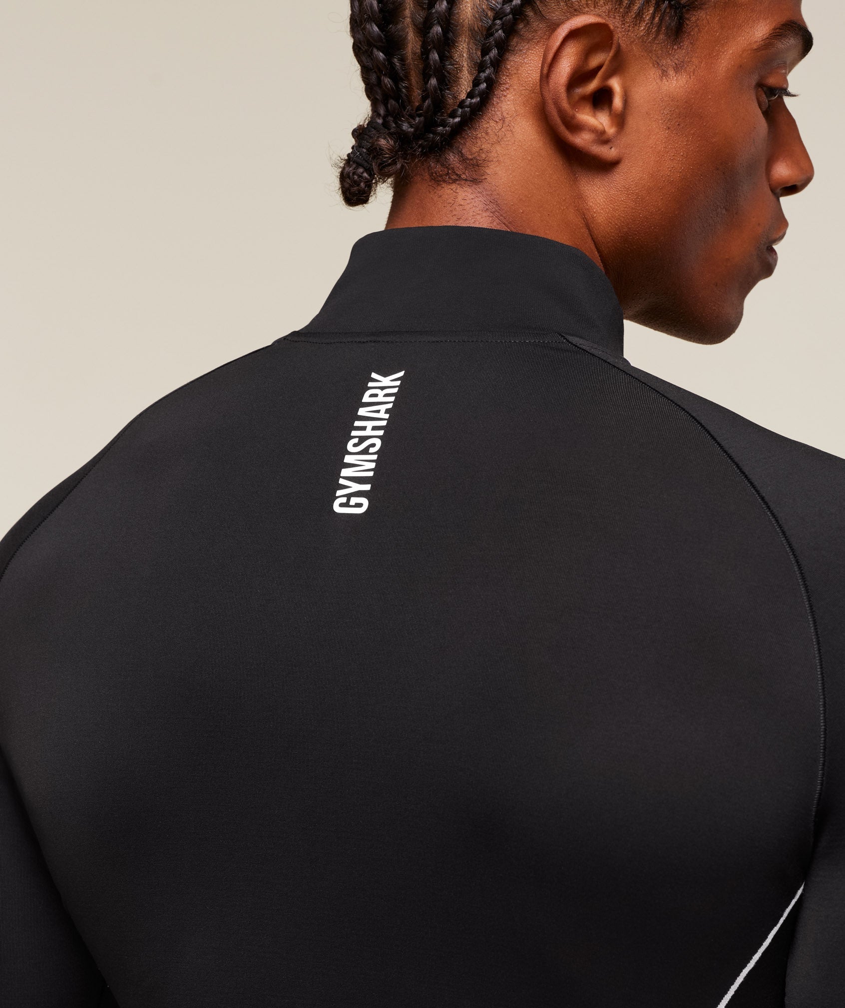 Clean Contour Seamless 1/4 Zip Black/White