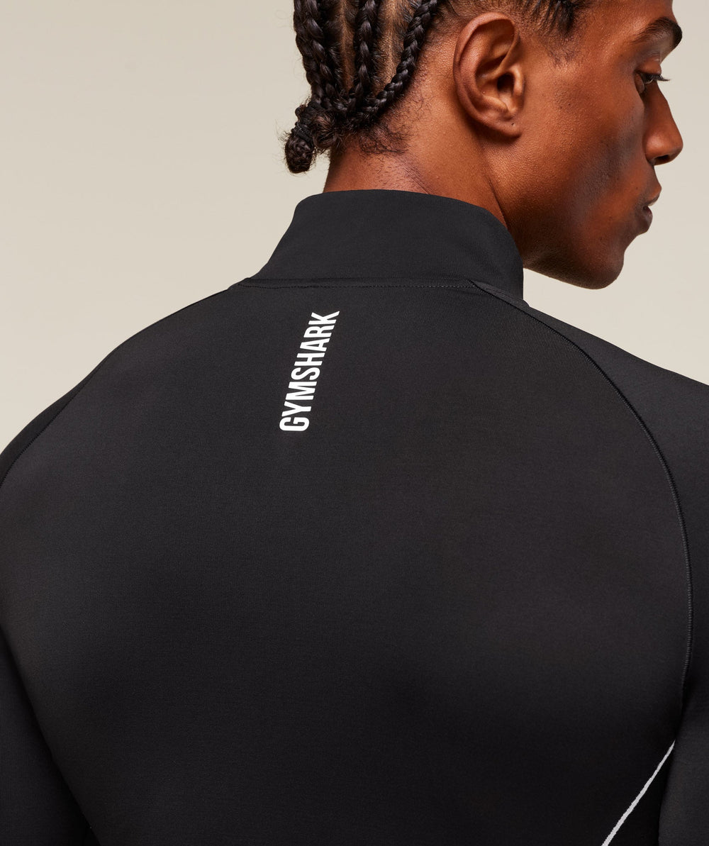 Clean Contour Seamless 1/4 Zip Black/White
