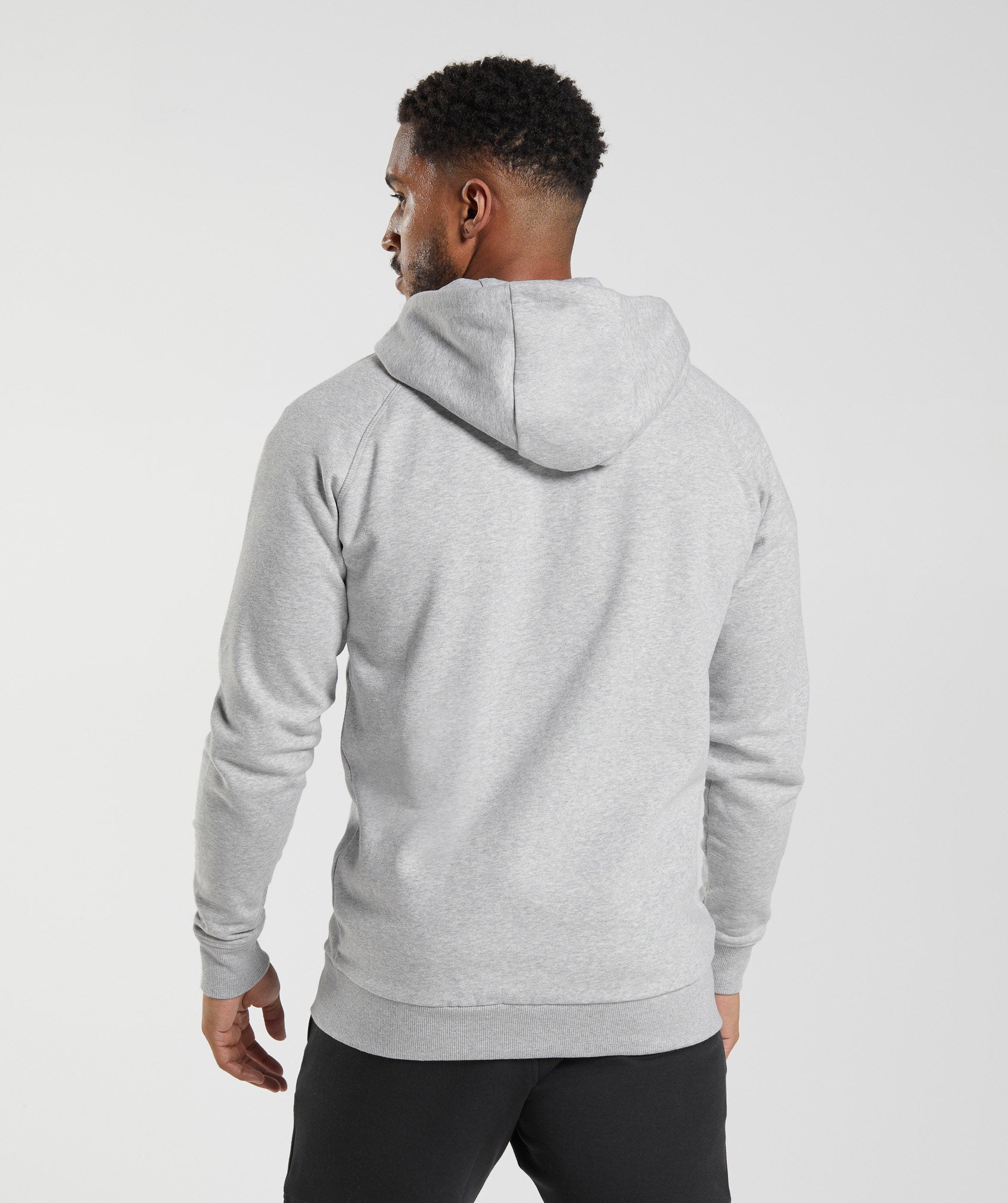 Crest Zip Up Hoodie Light Grey Marl