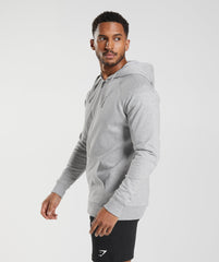 Crest Zip Up Hoodie Light Grey Marl