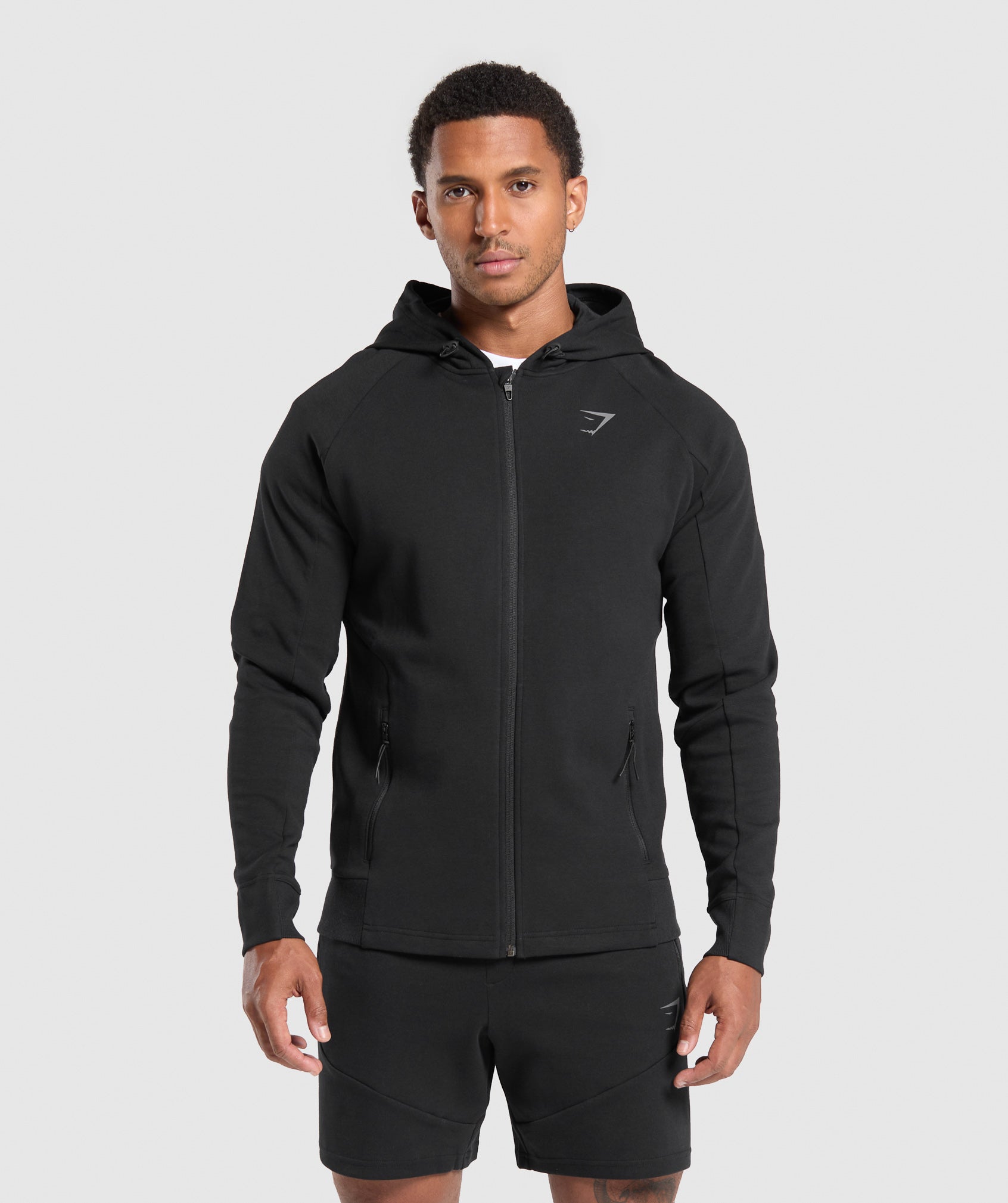 Interlock Tech Zip Up Hoodie Black