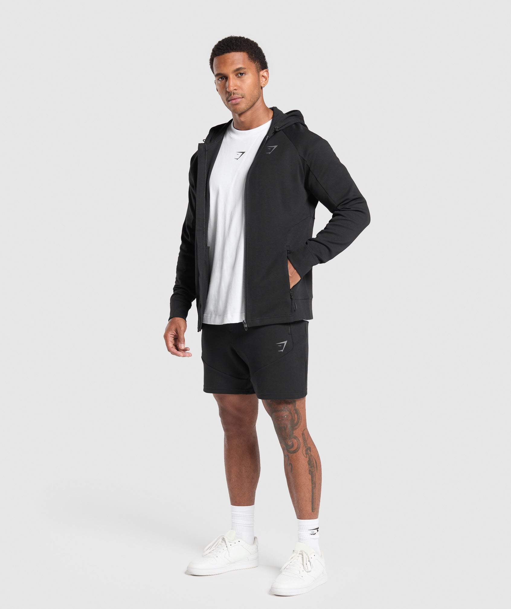 Interlock Tech Zip Up Hoodie Black