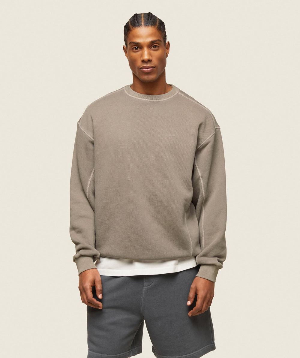 everywear Relaxed Stitch Sweatshirt Linen Brown