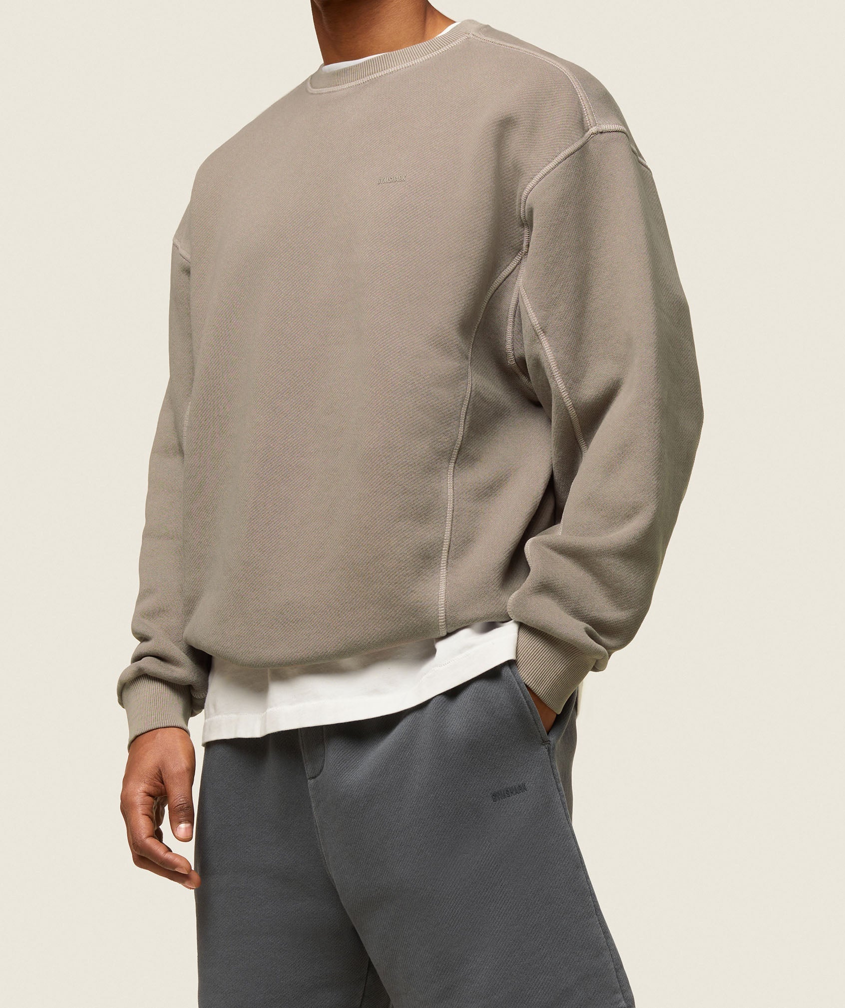 everywear Relaxed Stitch Sweatshirt Linen Brown