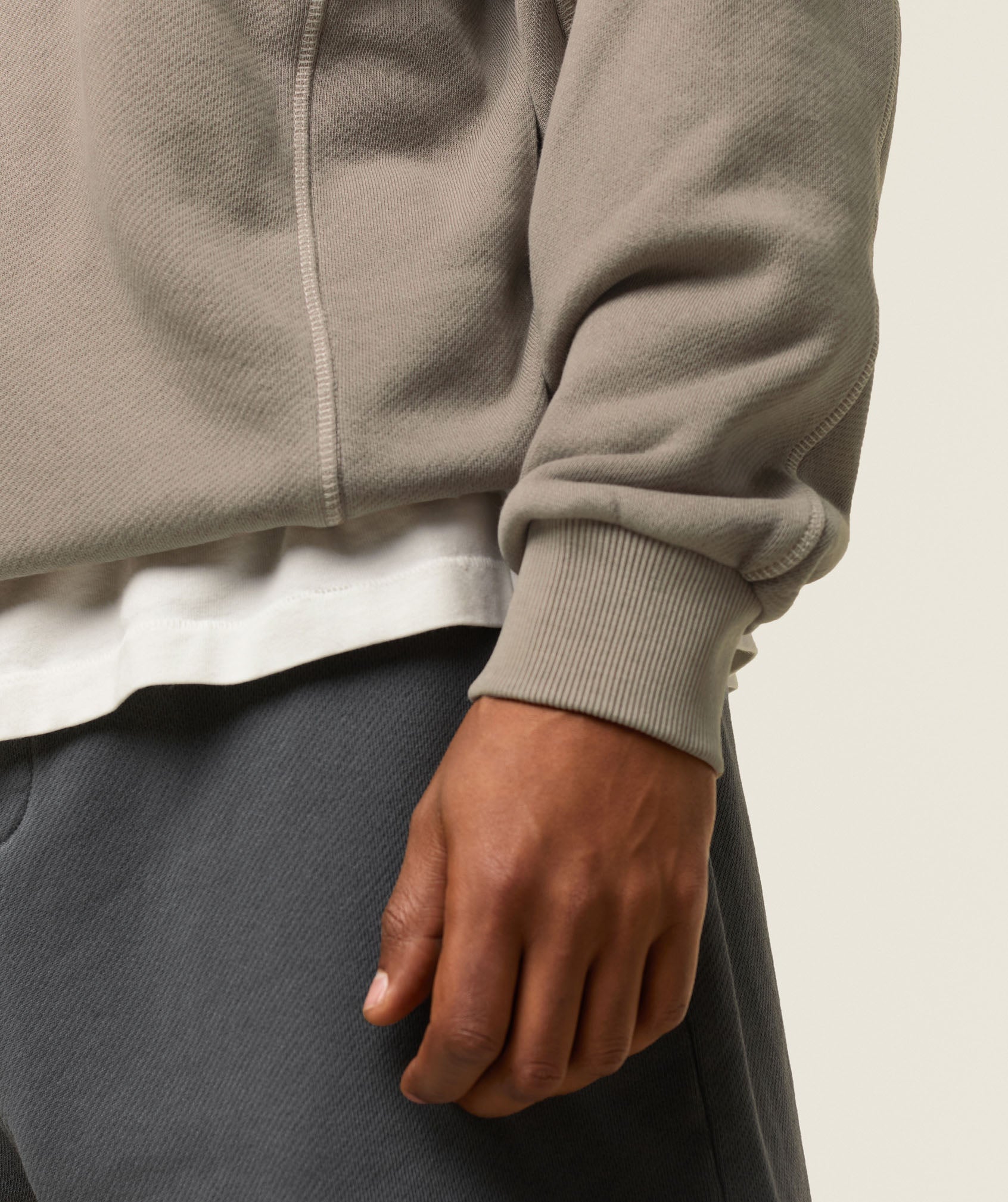 everywear Relaxed Stitch Sweatshirt Linen Brown