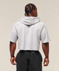 Legacy Short Sleeve Crop Hoodie Light Grey Core Marl