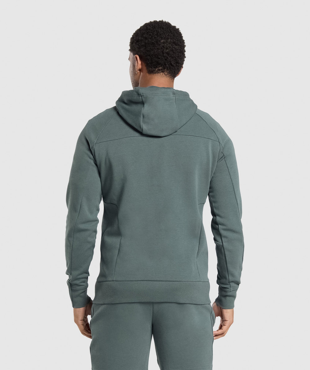 Interlock Tech Zip Up Hoodie Slate Teal
