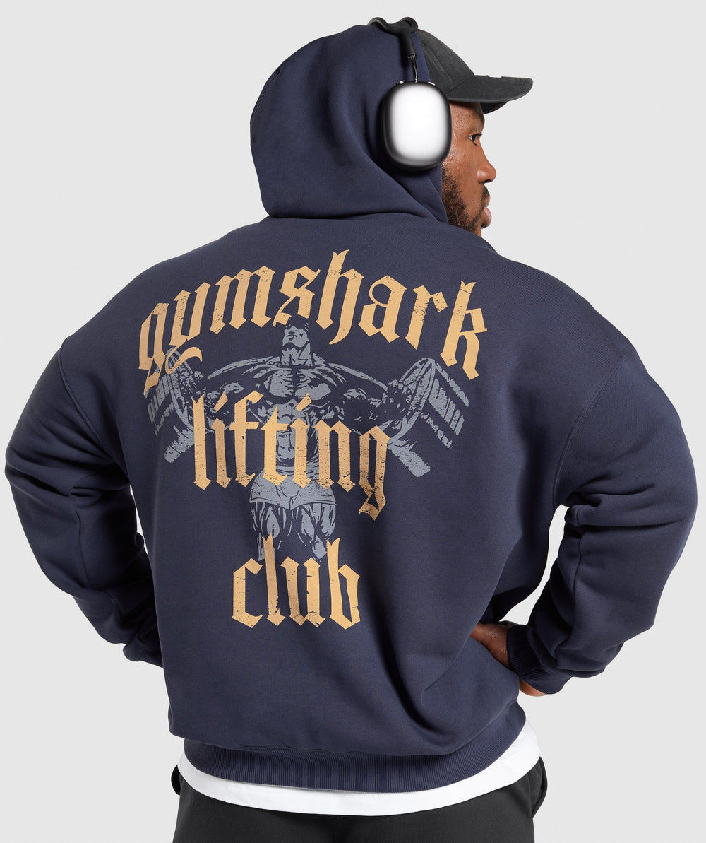 Lifting Club Hoodie Heavy Blue