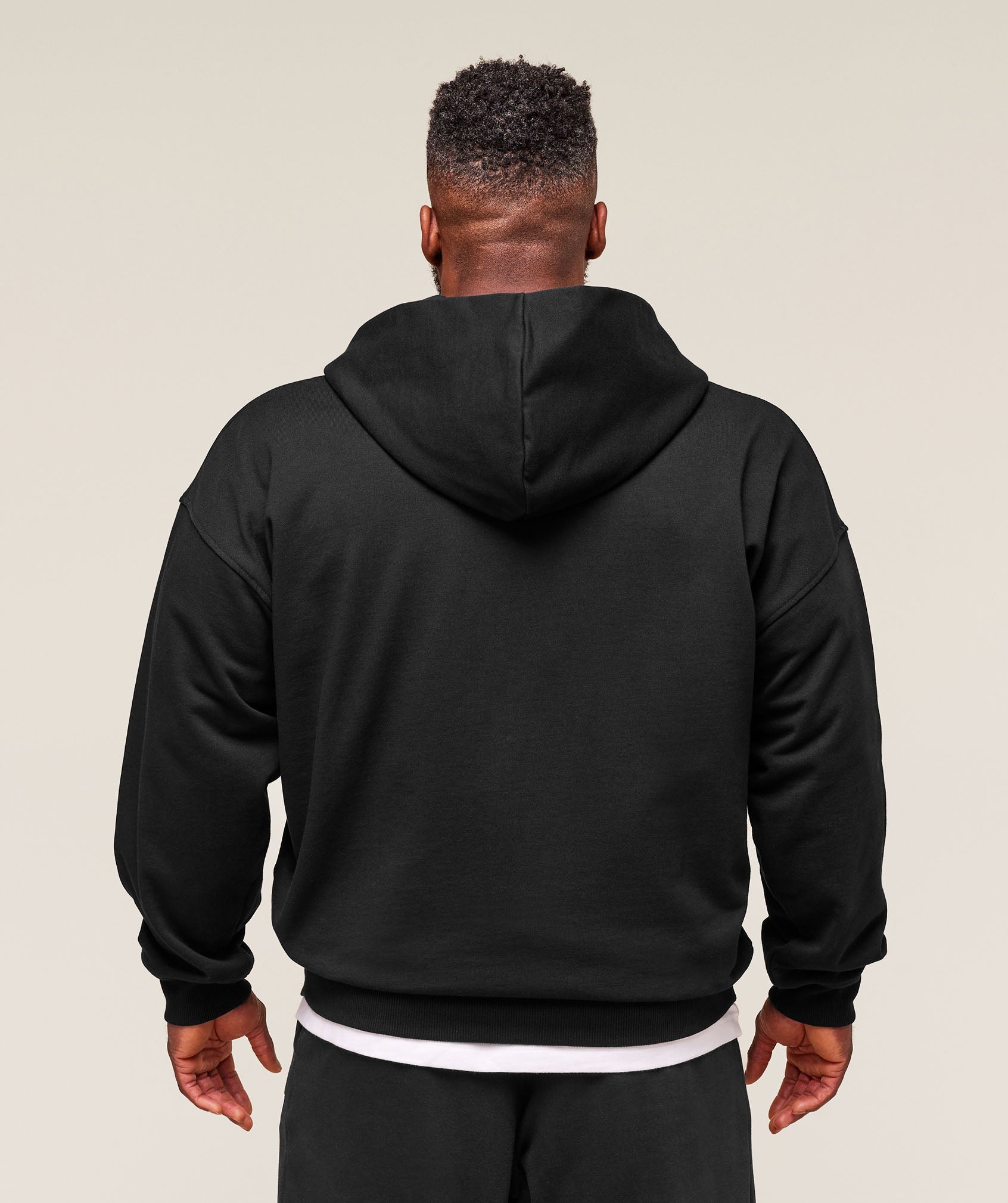 Collegiate Script Zip Up Hoodie Black