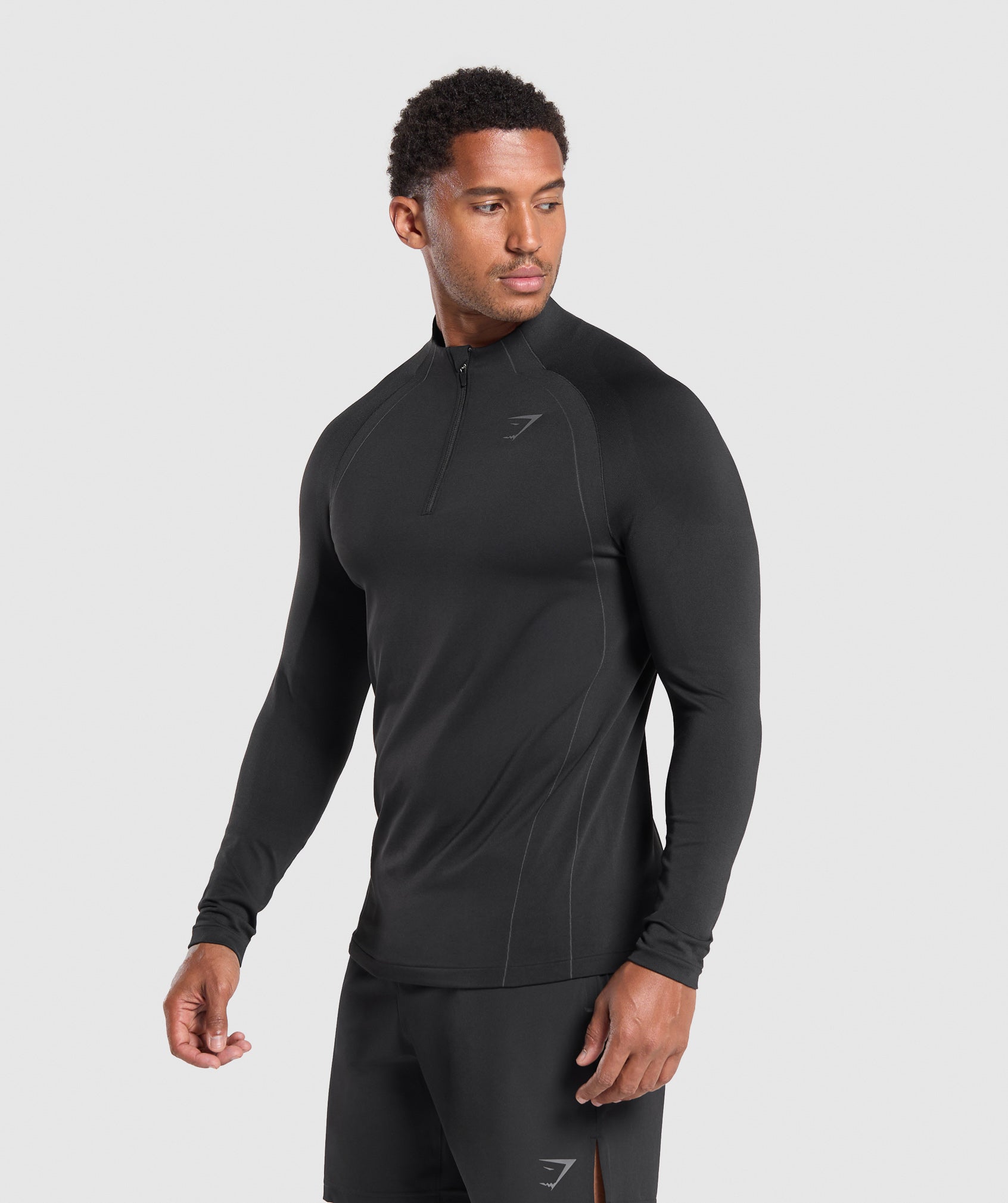 Apex Seamless 1/4 Zip Black/Dark Grey