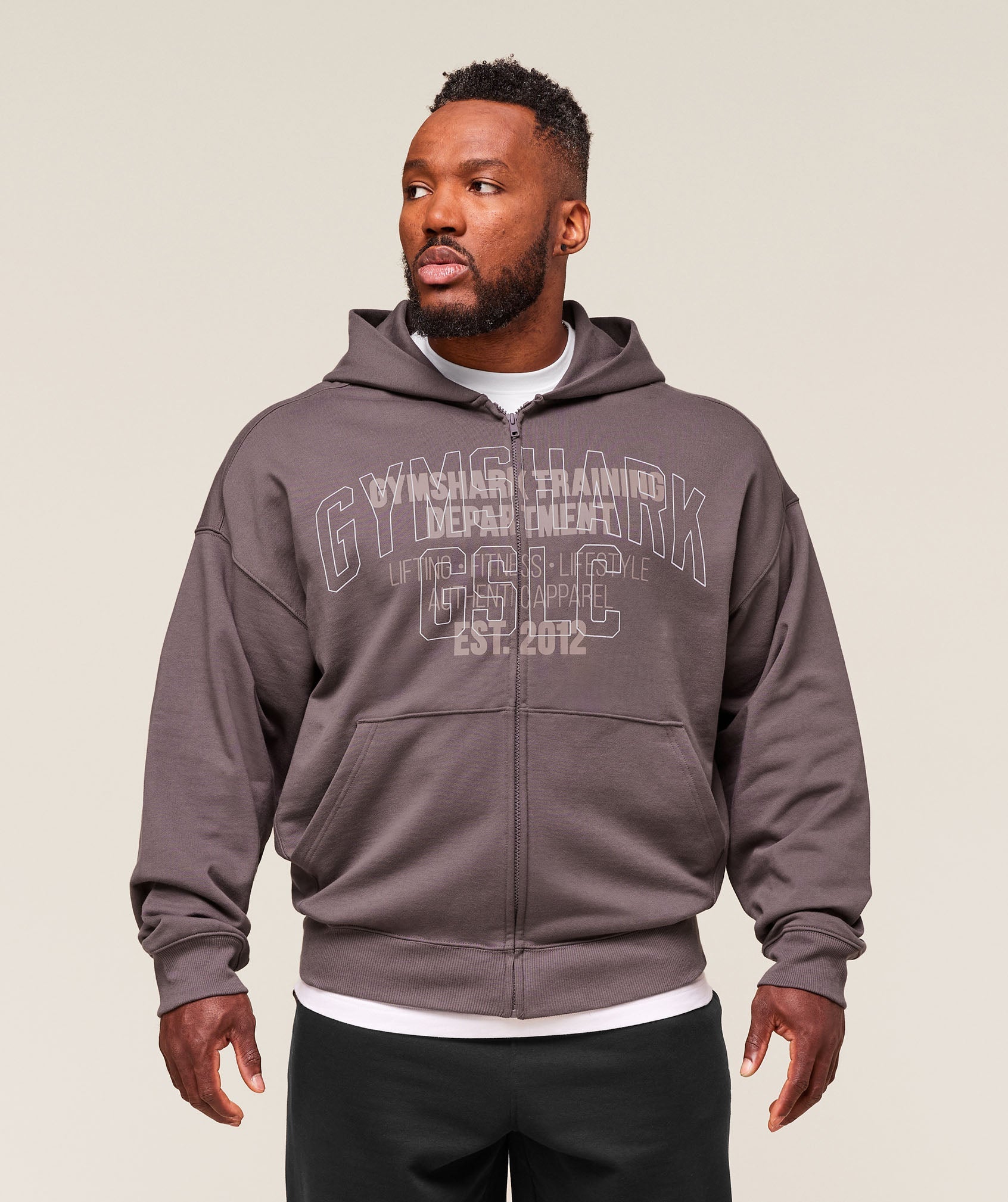 Authentic Apparel Zip Up Hoodie Brushed Purple