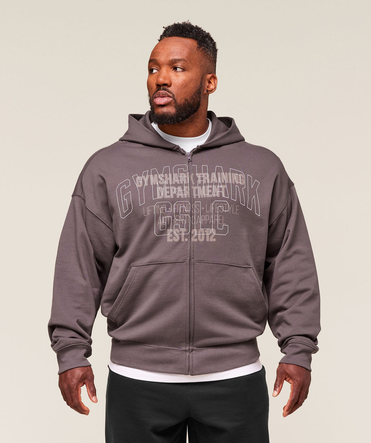 Authentic Apparel Zip Up Hoodie Brushed Purple
