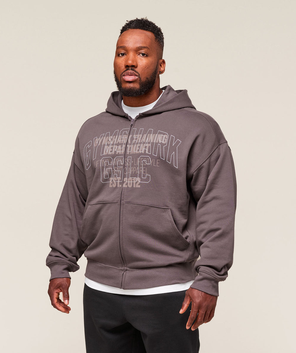 Authentic Apparel Zip Up Hoodie Brushed Purple
