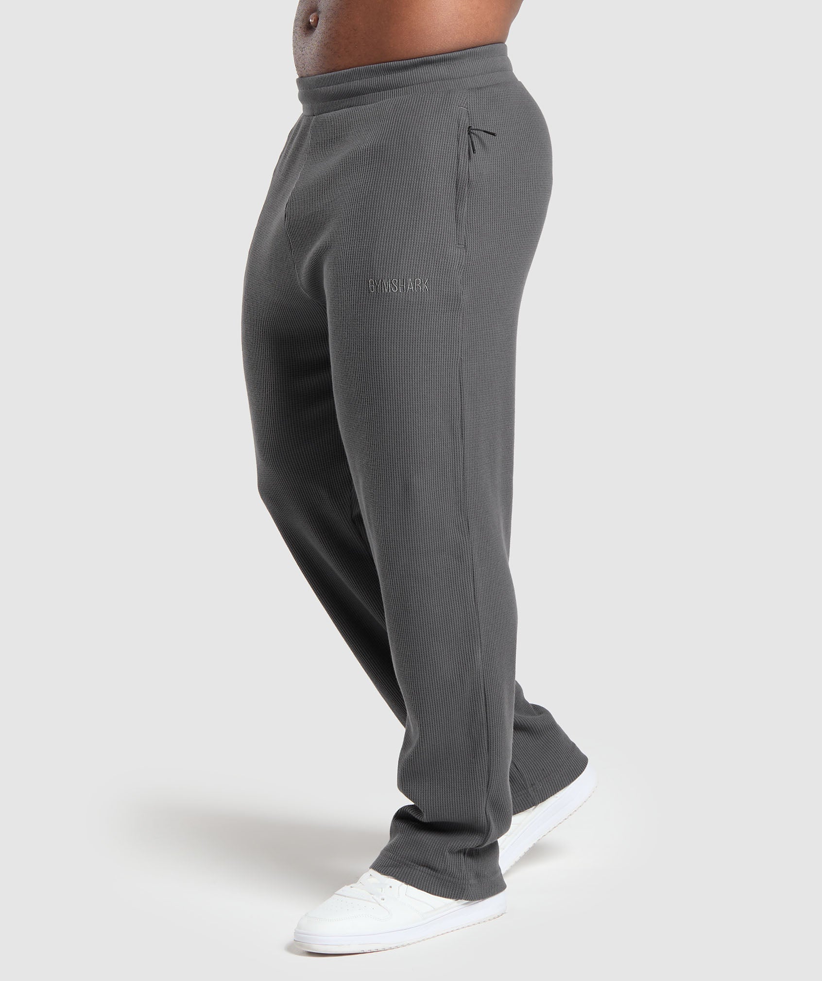 Waffle Straight Leg Joggers Onyx Grey