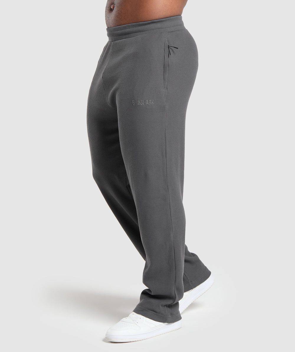 Waffle Straight Leg Joggers Onyx Grey