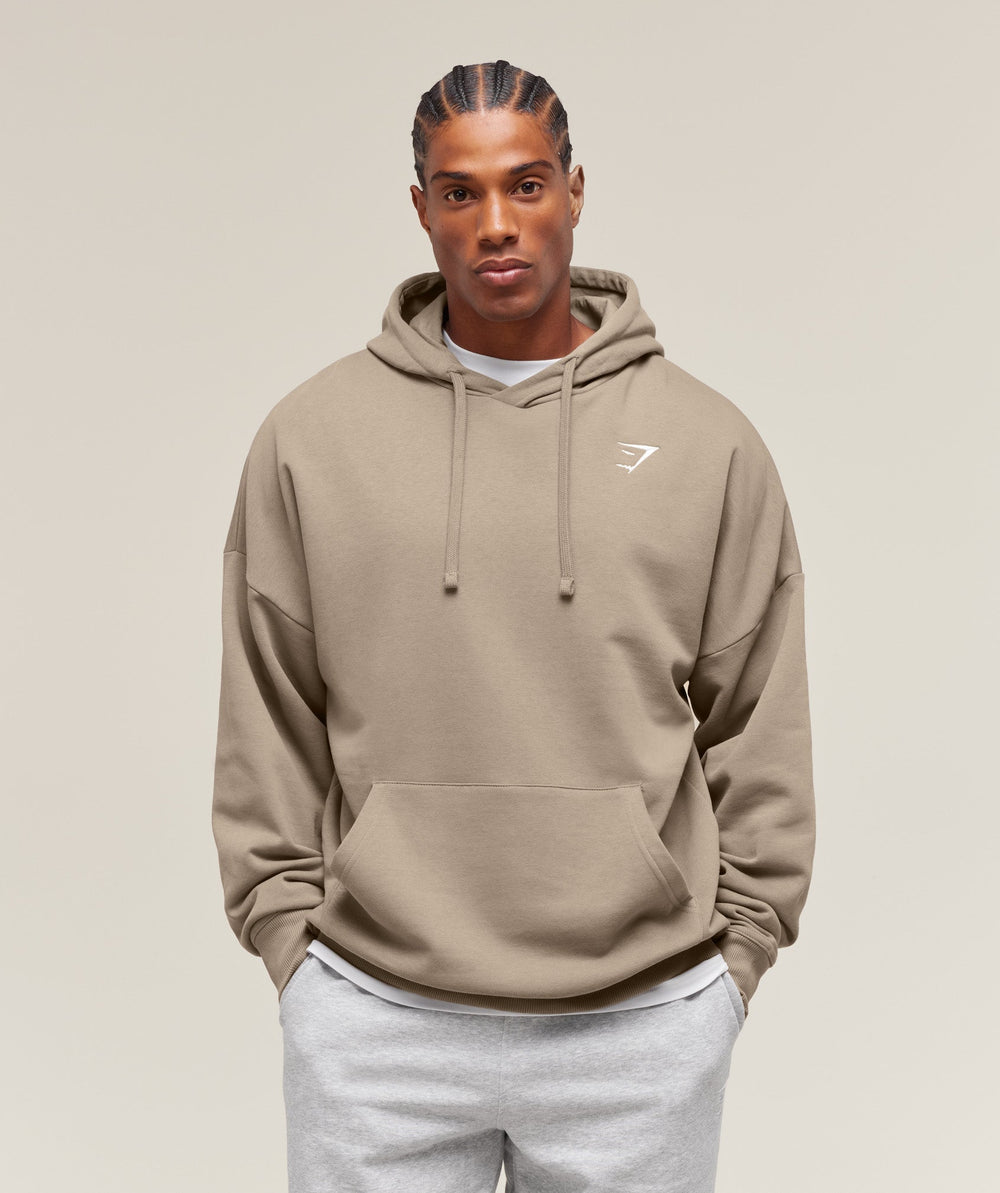 Crest Oversized Hoodie Lifestyle Brown