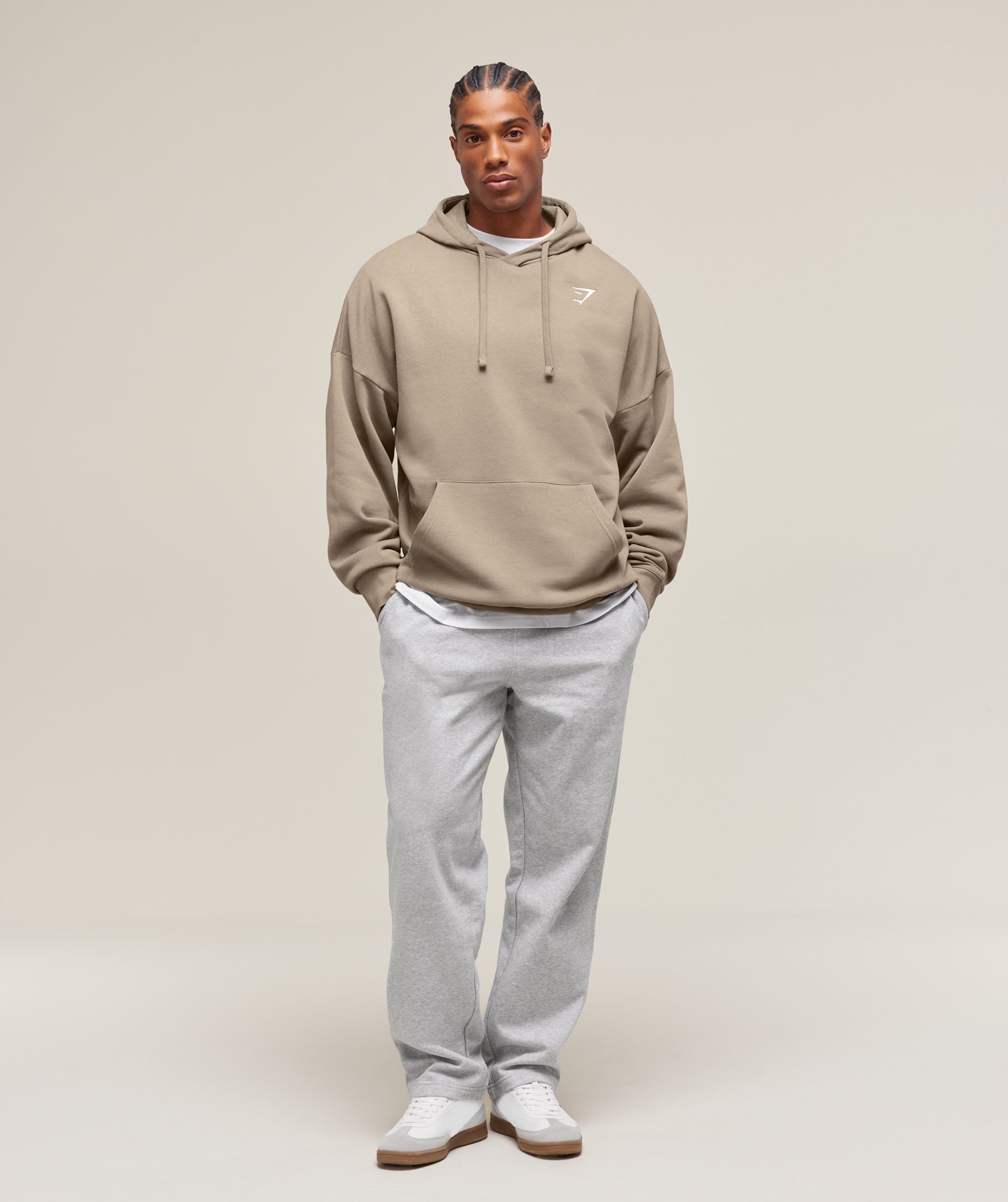 Crest Oversized Hoodie Lifestyle Brown