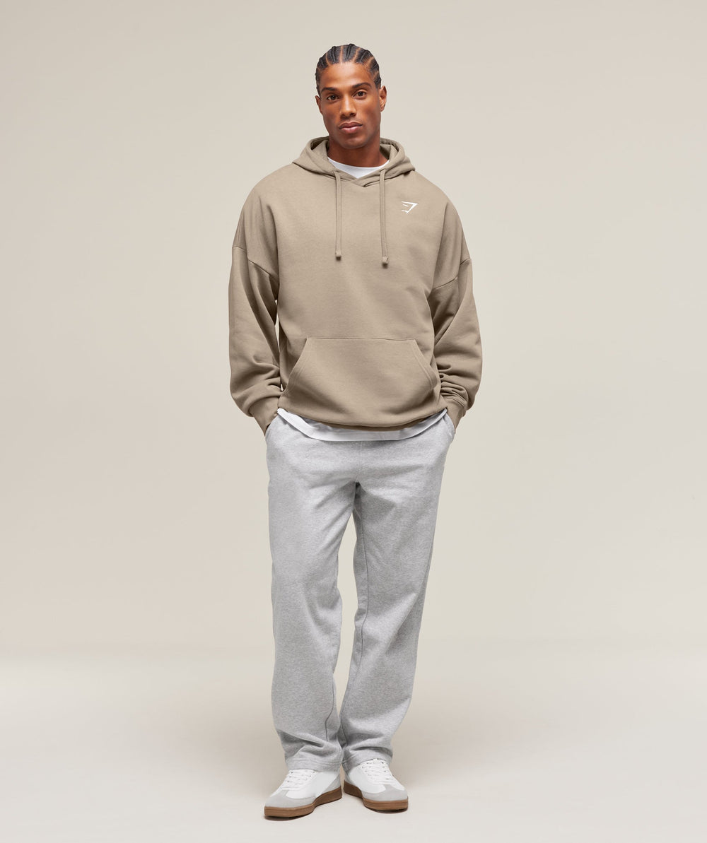 Crest Oversized Hoodie Lifestyle Brown
