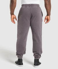 Distressed Graphic Joggers Brushed Purple Acid Wash