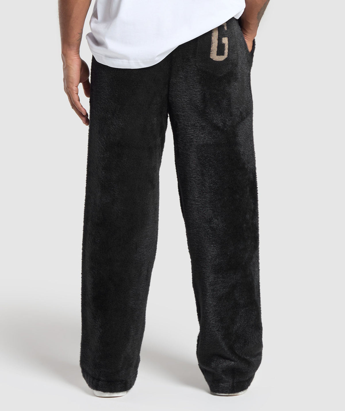 Knitted Straight Leg Joggers Black