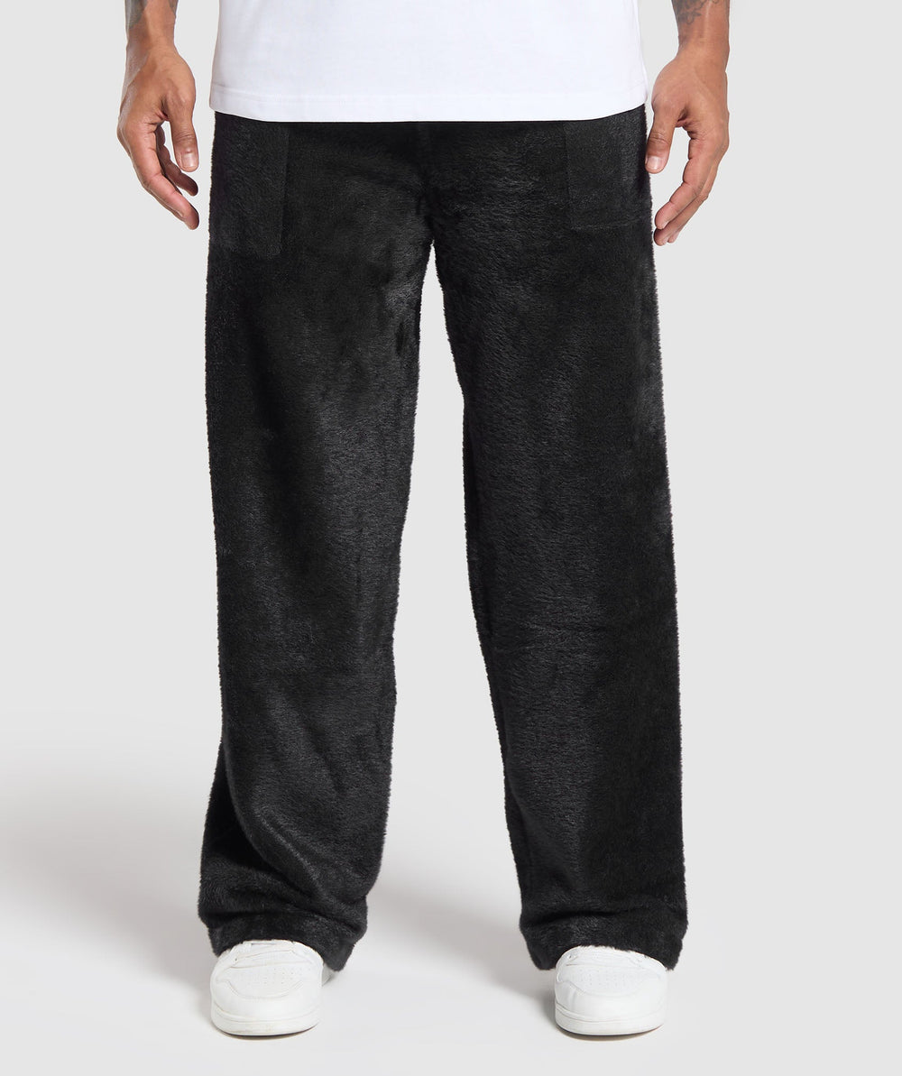 Knitted Straight Leg Joggers Black