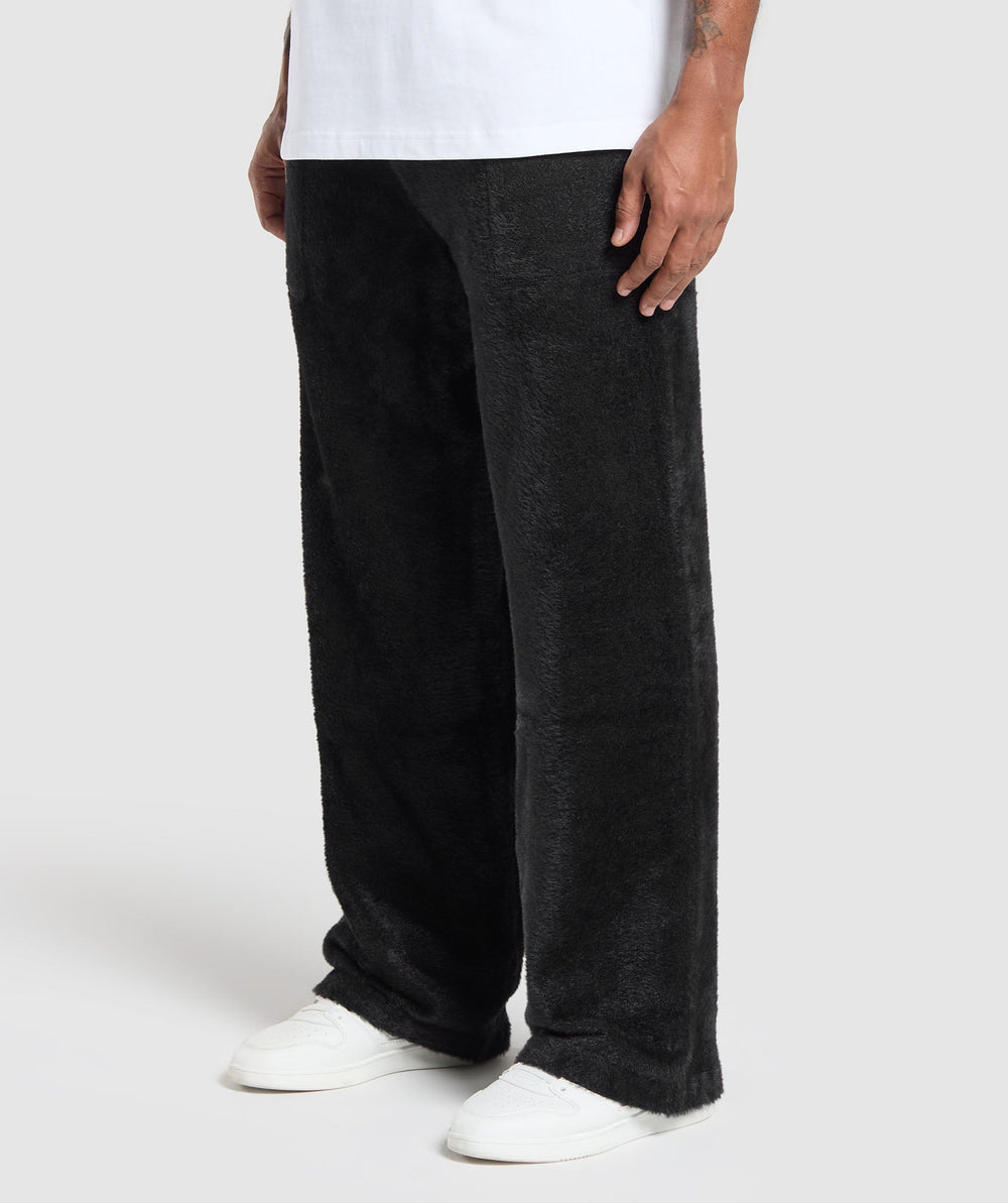 Knitted Straight Leg Joggers Black