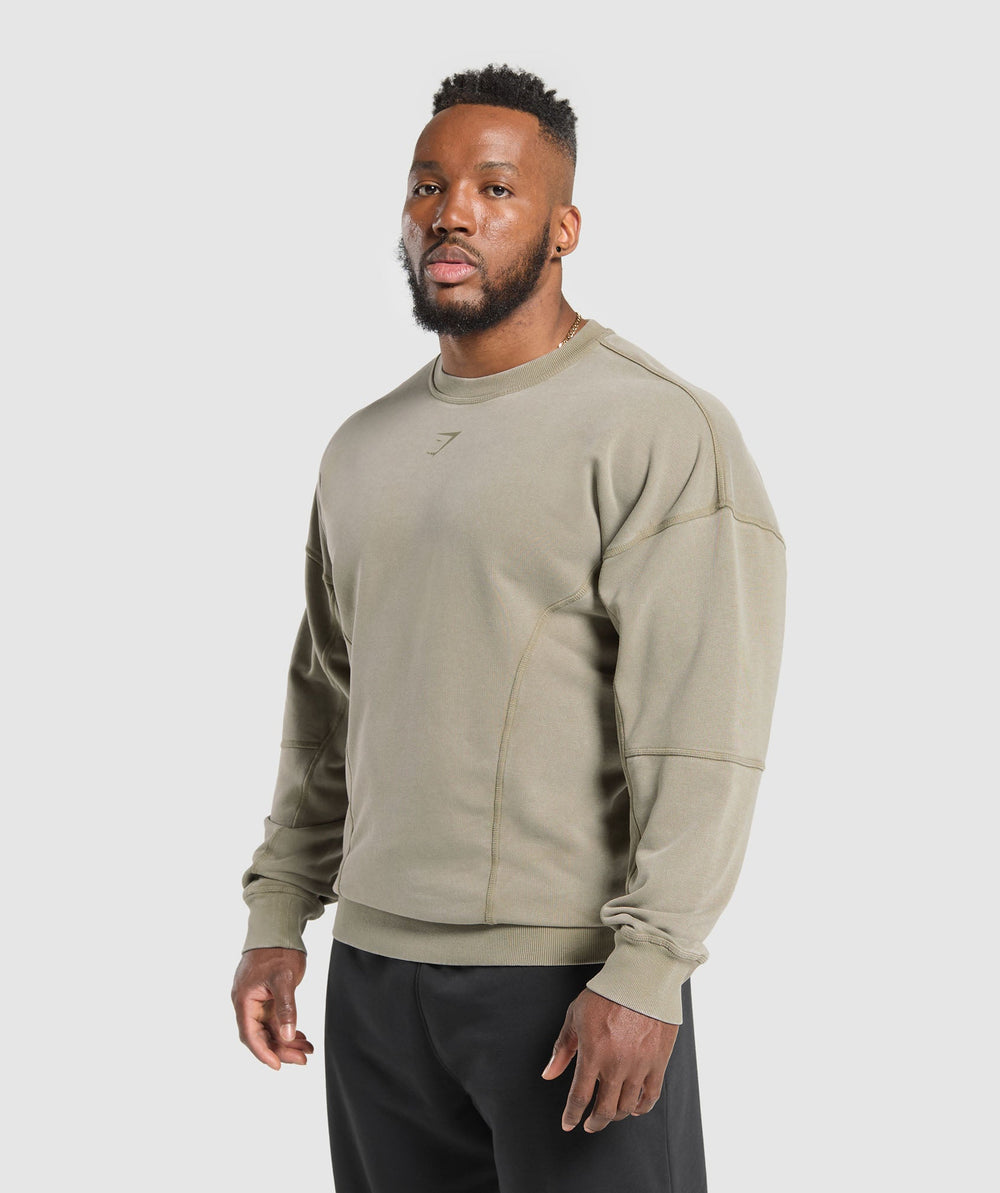 Heritage Washed Crew Utility Green
