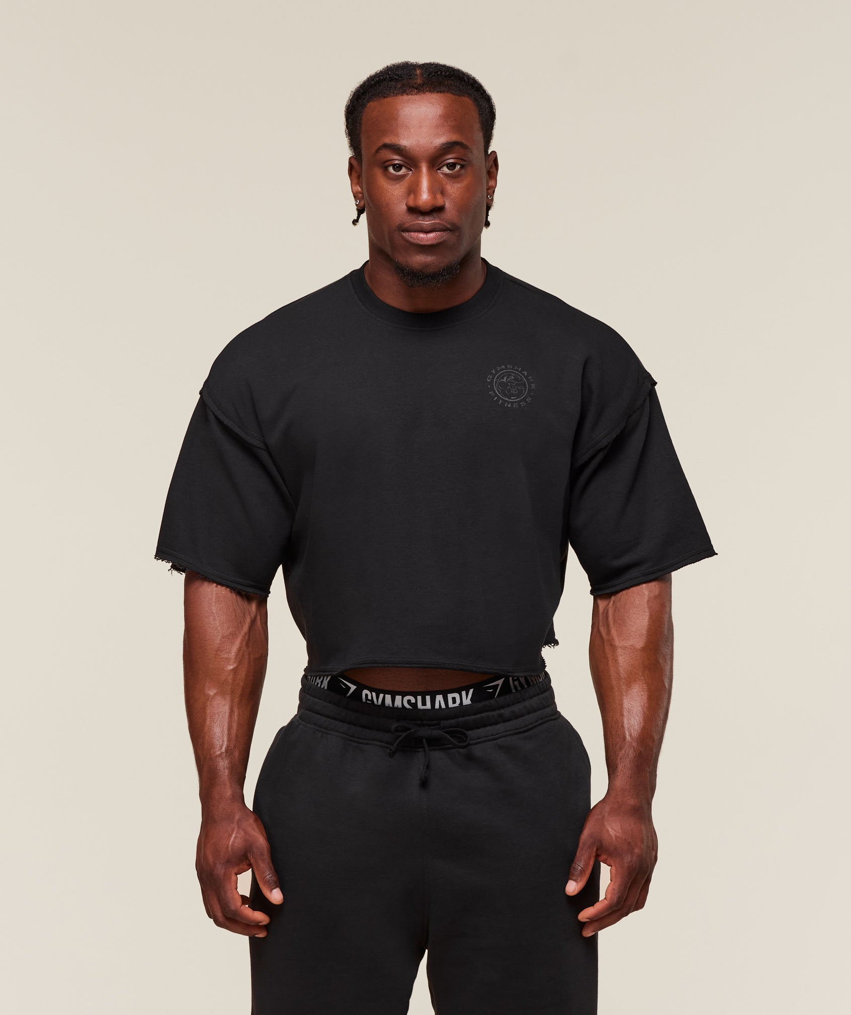 Legacy Cropped Short Sleeve Crew Black