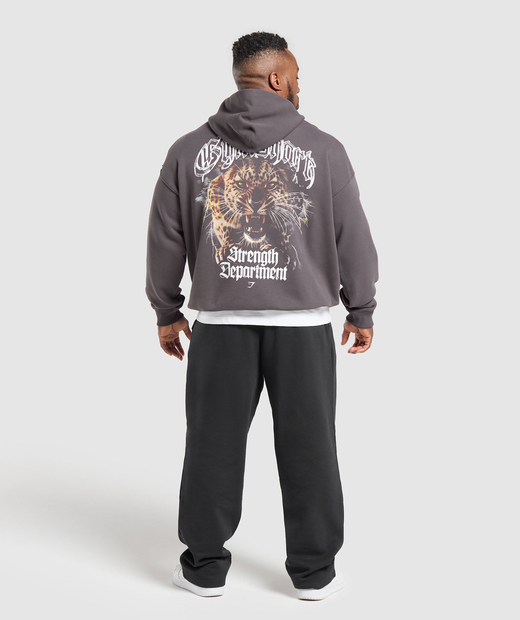Strength Department Animal Oversized Hoodie Greyed Purple