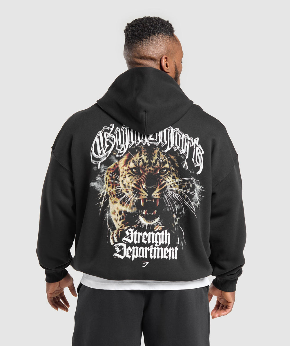 Strength Department Animal Oversized Hoodie Black