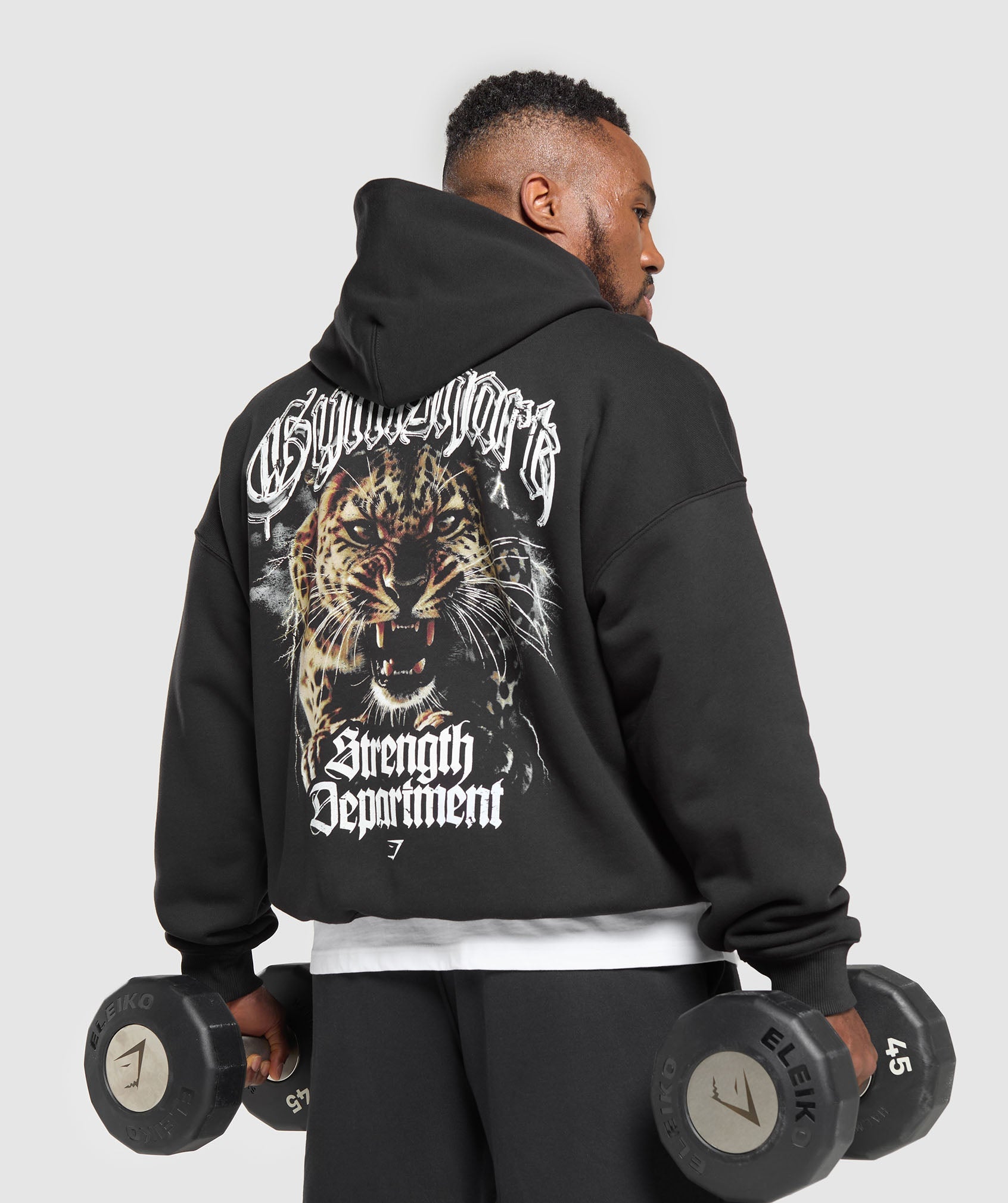 Strength Department Animal Oversized Hoodie Black