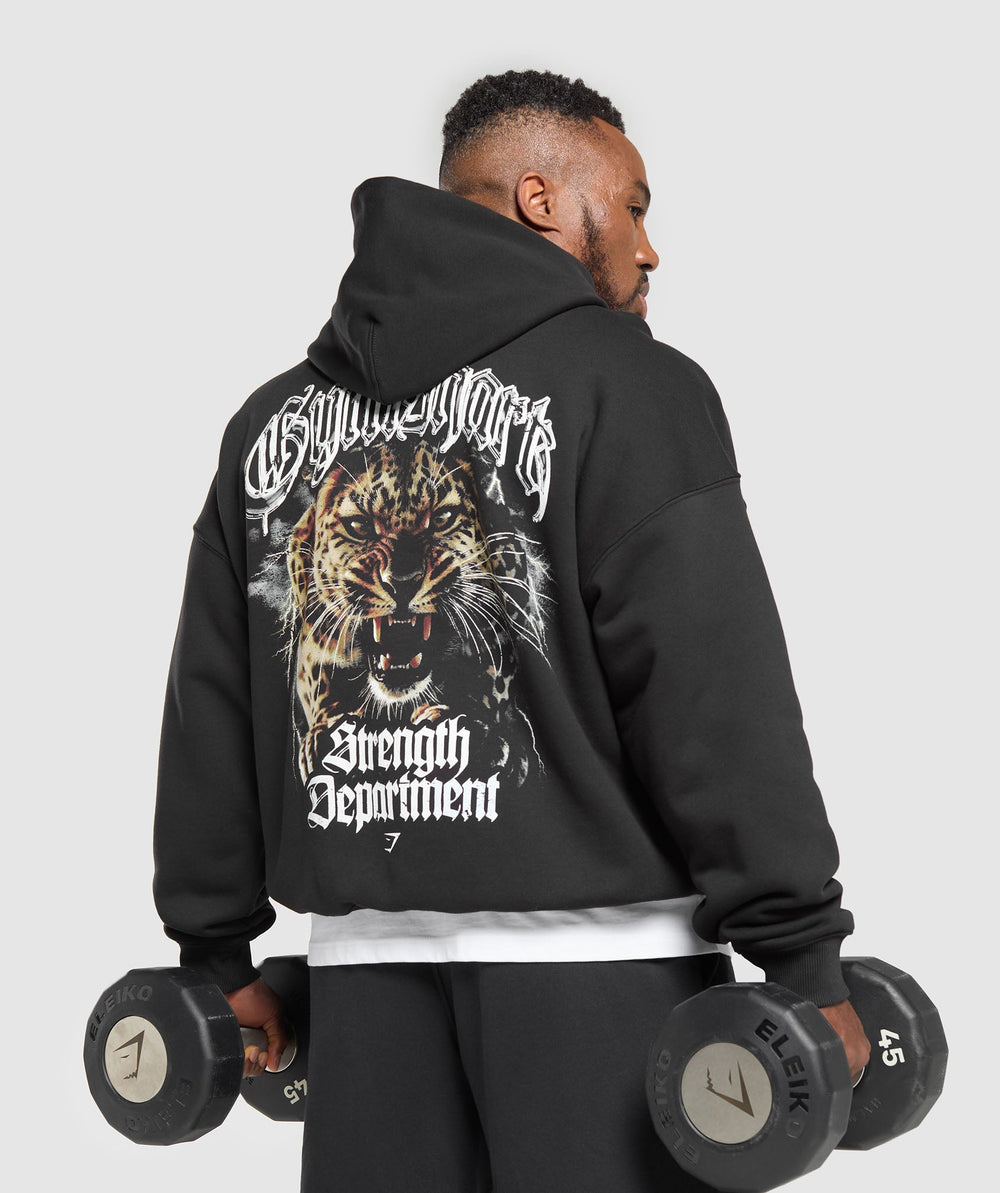 Strength Department Animal Oversized Hoodie Black