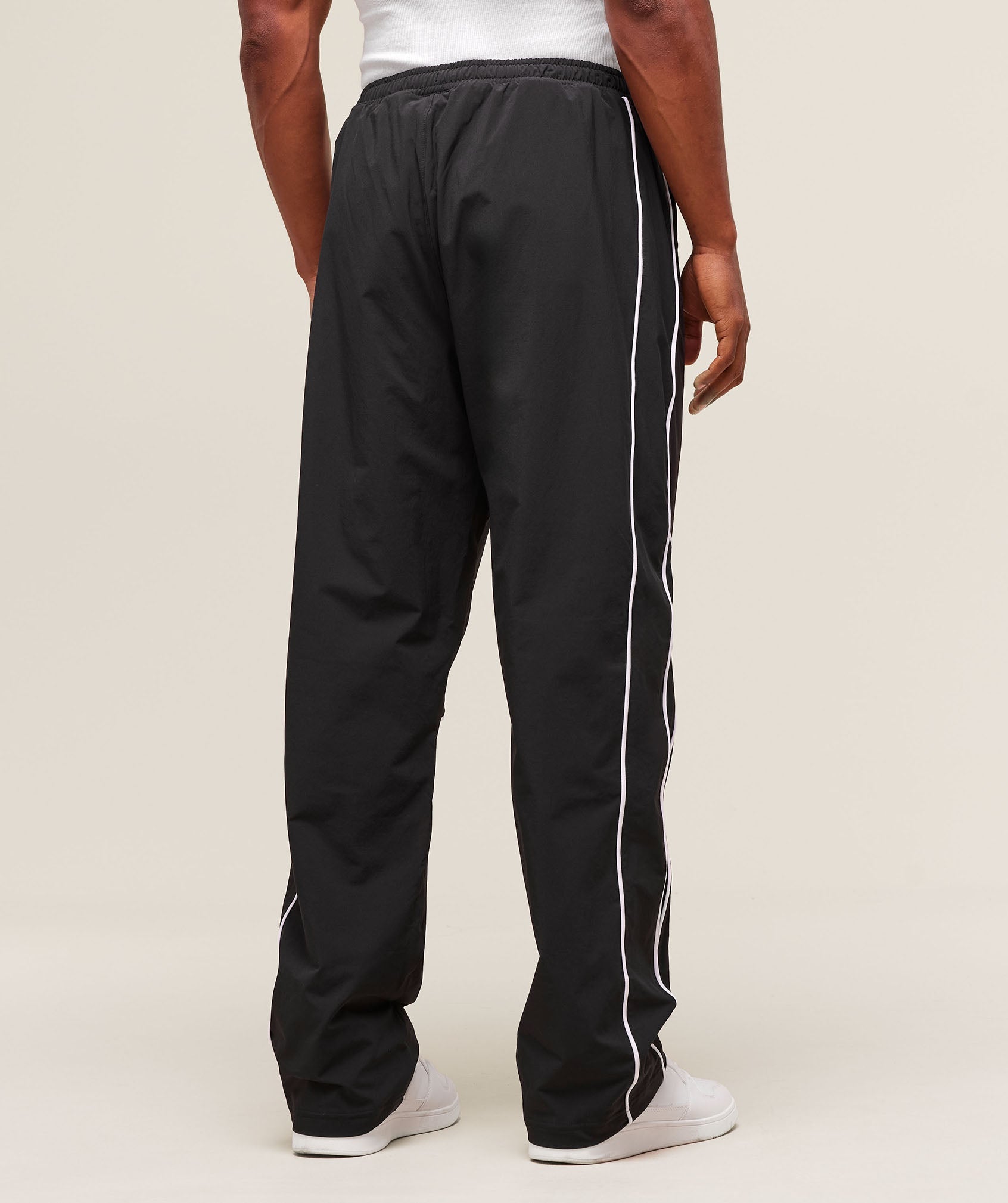Retro Crinkle Track Pants Black