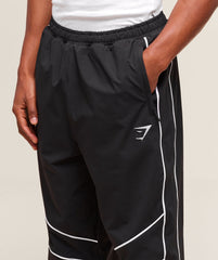 Retro Crinkle Track Pants Black