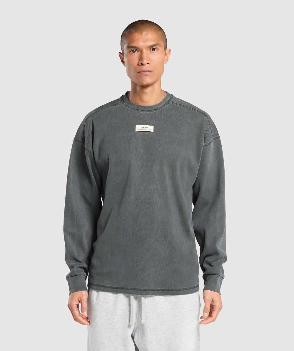 Heavyweight Rib Crew Asphalt Grey