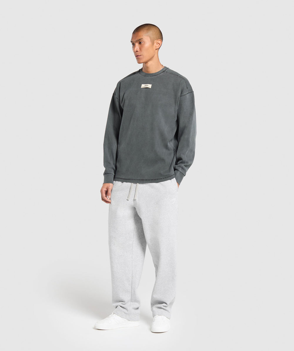 Heavyweight Rib Crew Asphalt Grey