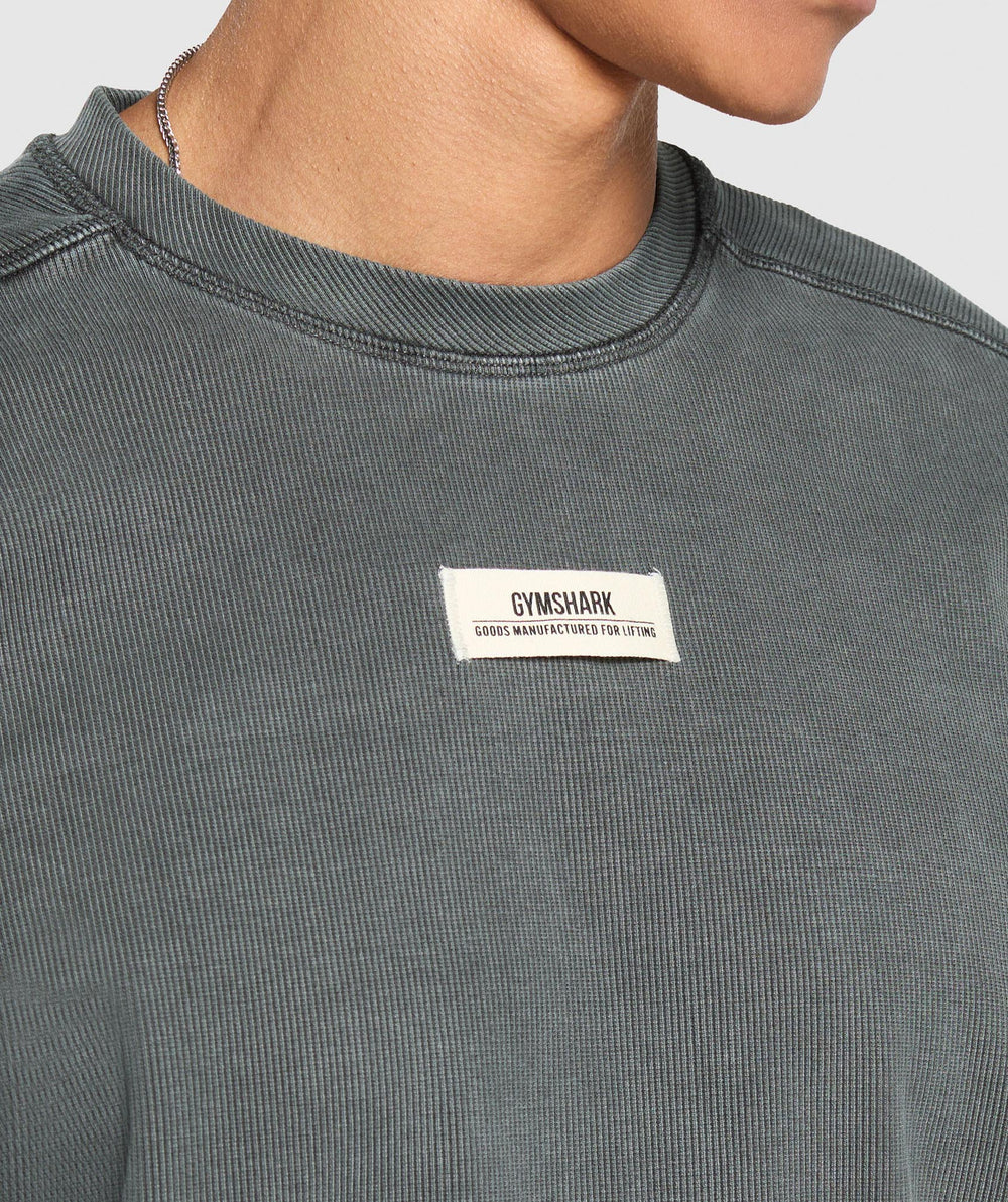 Heavyweight Rib Crew Asphalt Grey