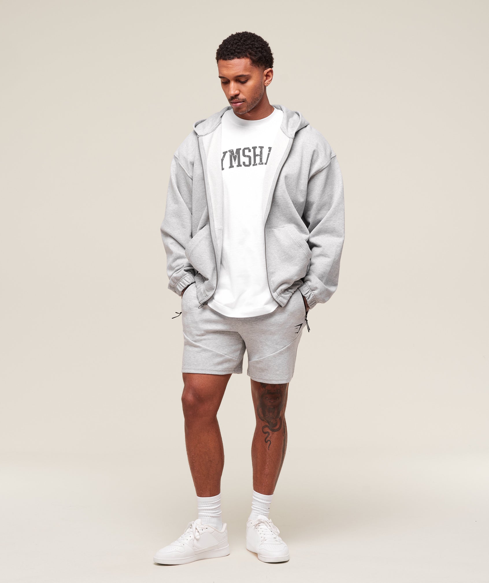 Interlock Tech 6" Shorts Light Grey Core Marl