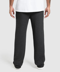 Waffle Straight Leg Joggers Black