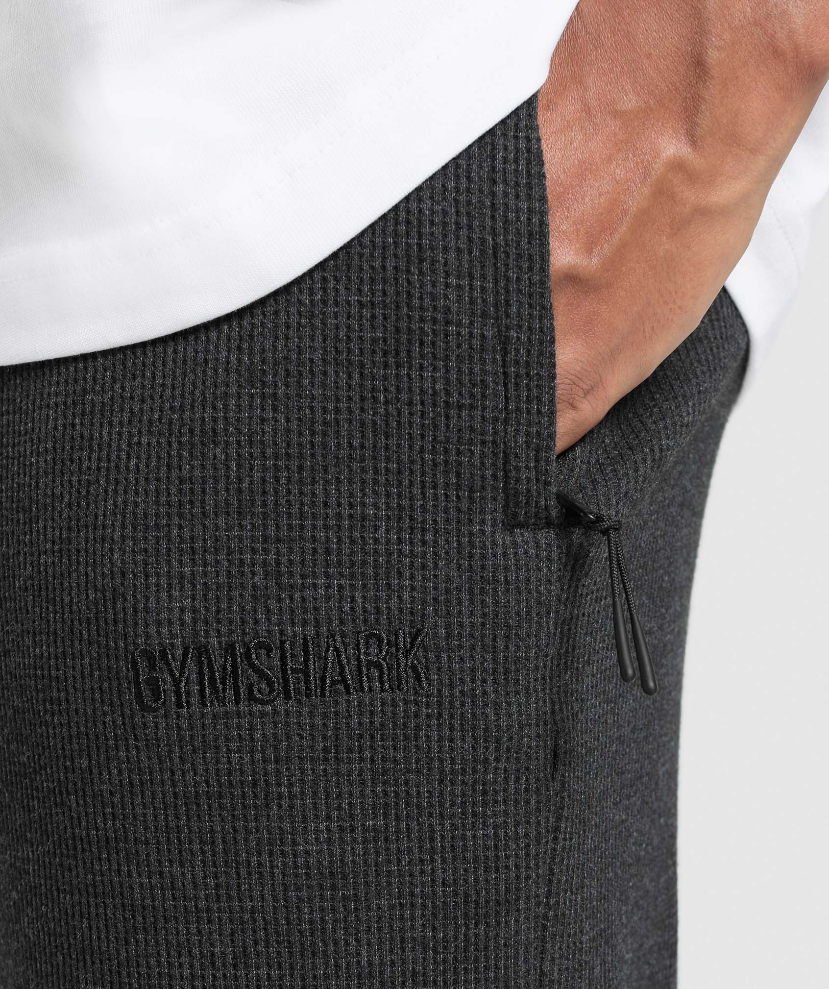 Waffle Straight Leg Joggers Black