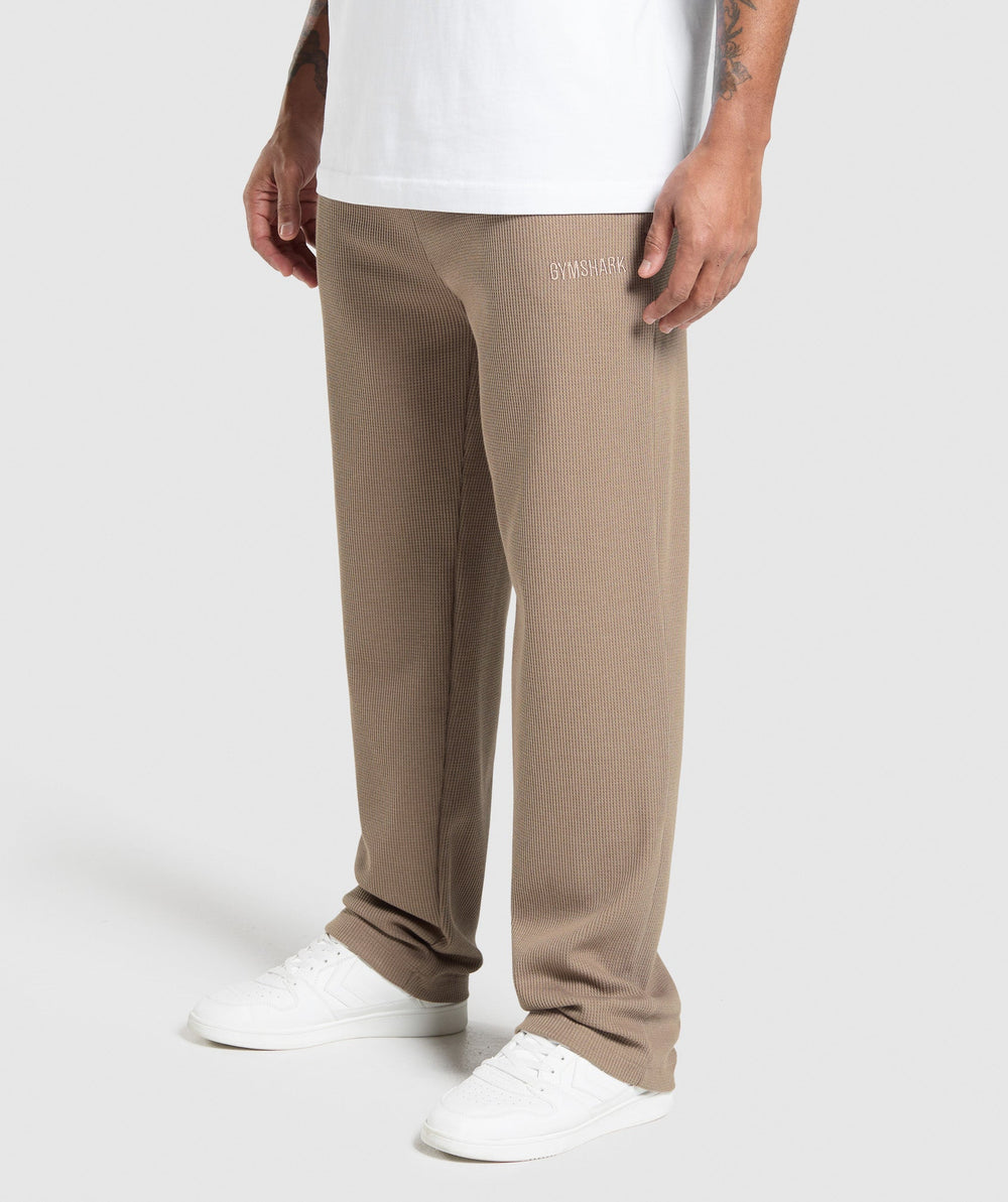 Waffle Straight Leg Joggers Lifestyle Brown
