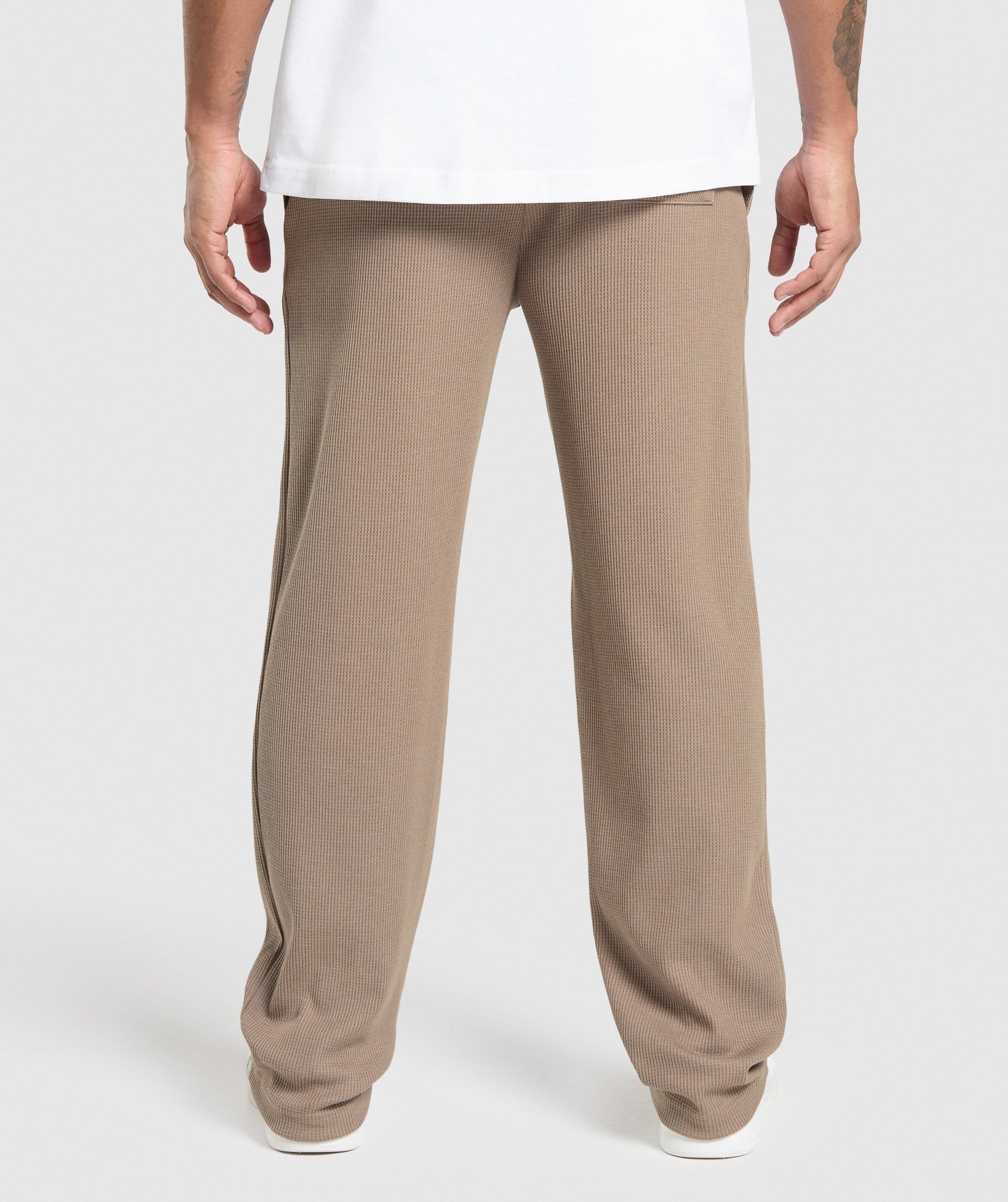 Waffle Straight Leg Joggers Lifestyle Brown