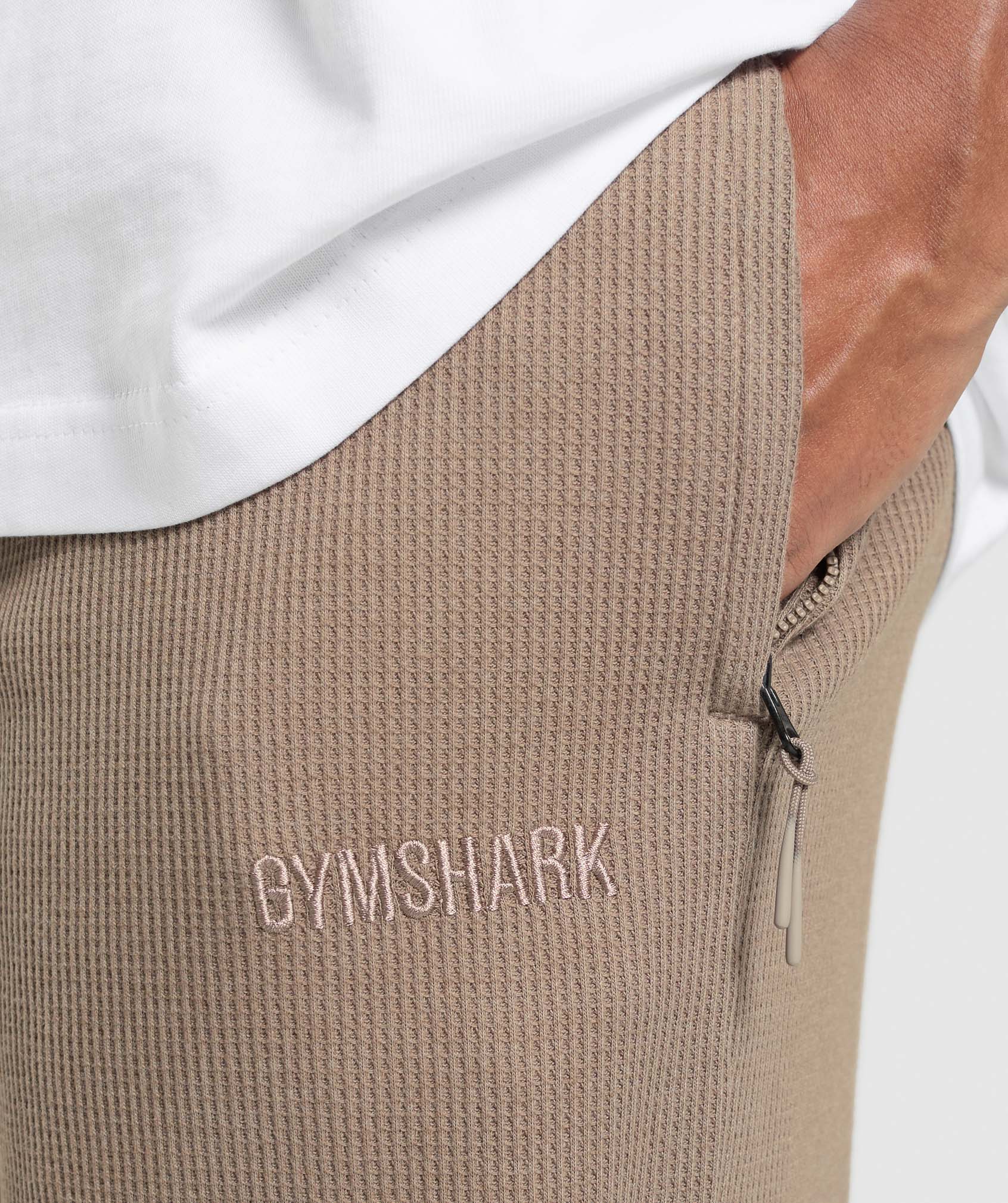Waffle Straight Leg Joggers Lifestyle Brown