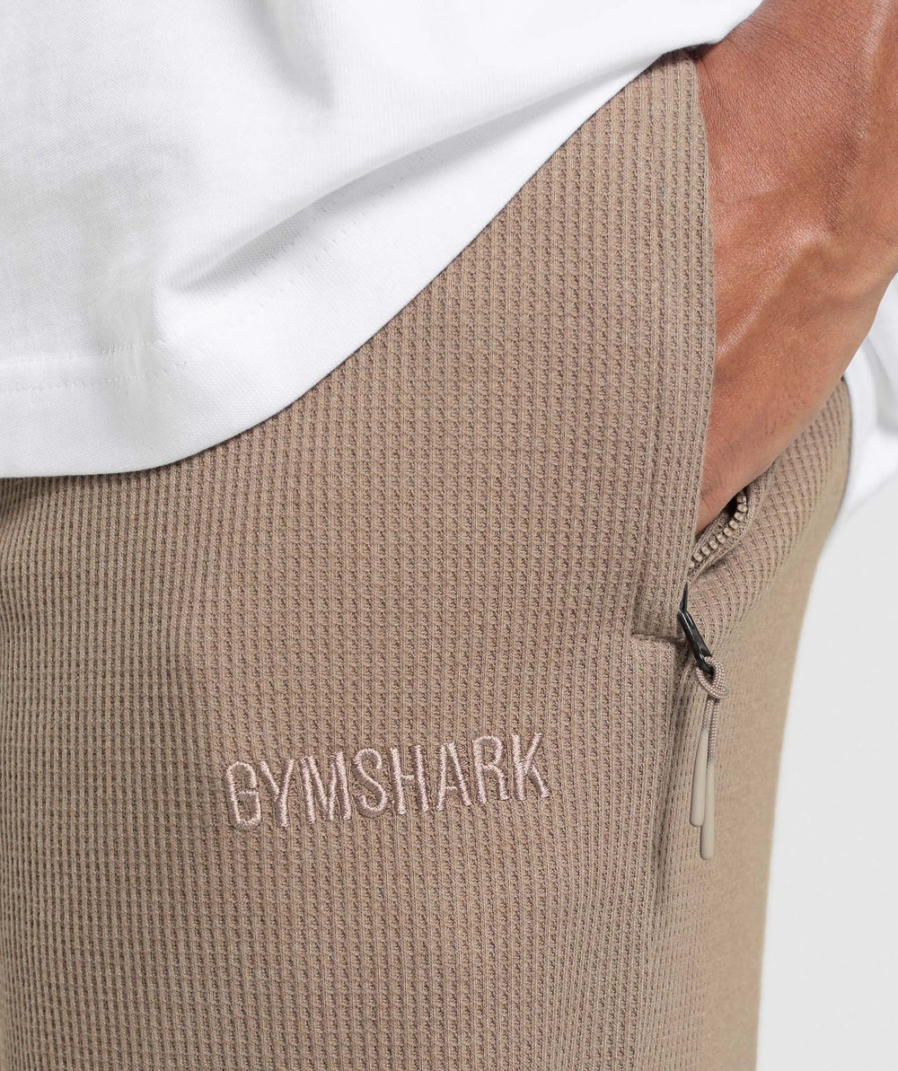 Waffle Straight Leg Joggers Lifestyle Brown