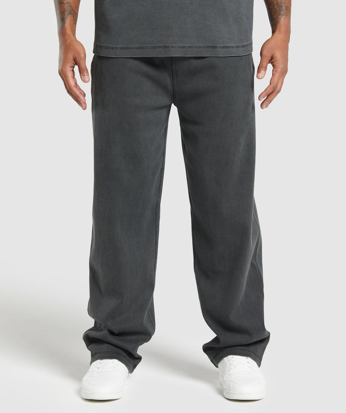 Heavyweight Ribbed Joggers Asphalt Grey