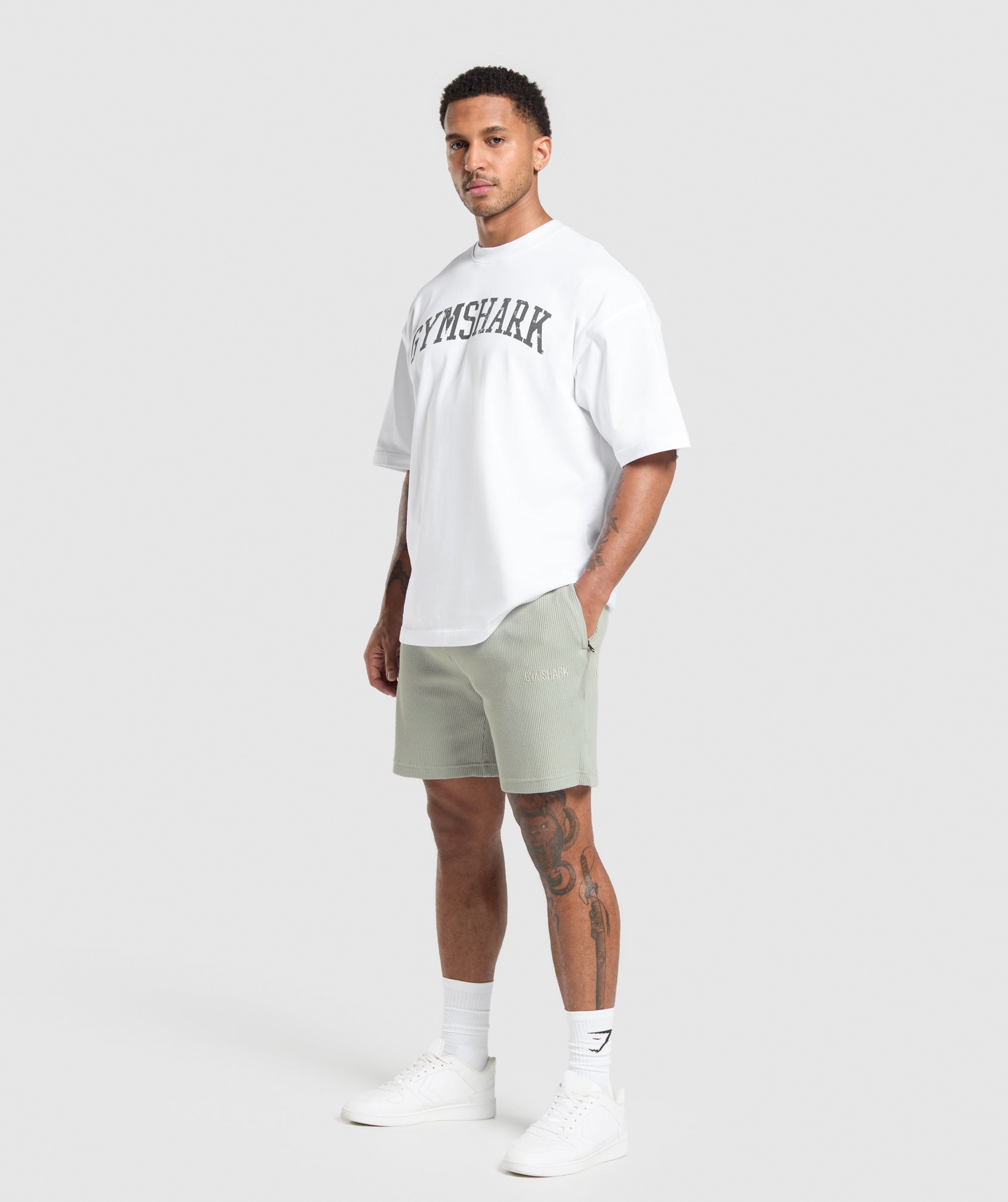 Waffle Shorts Stone Grey
