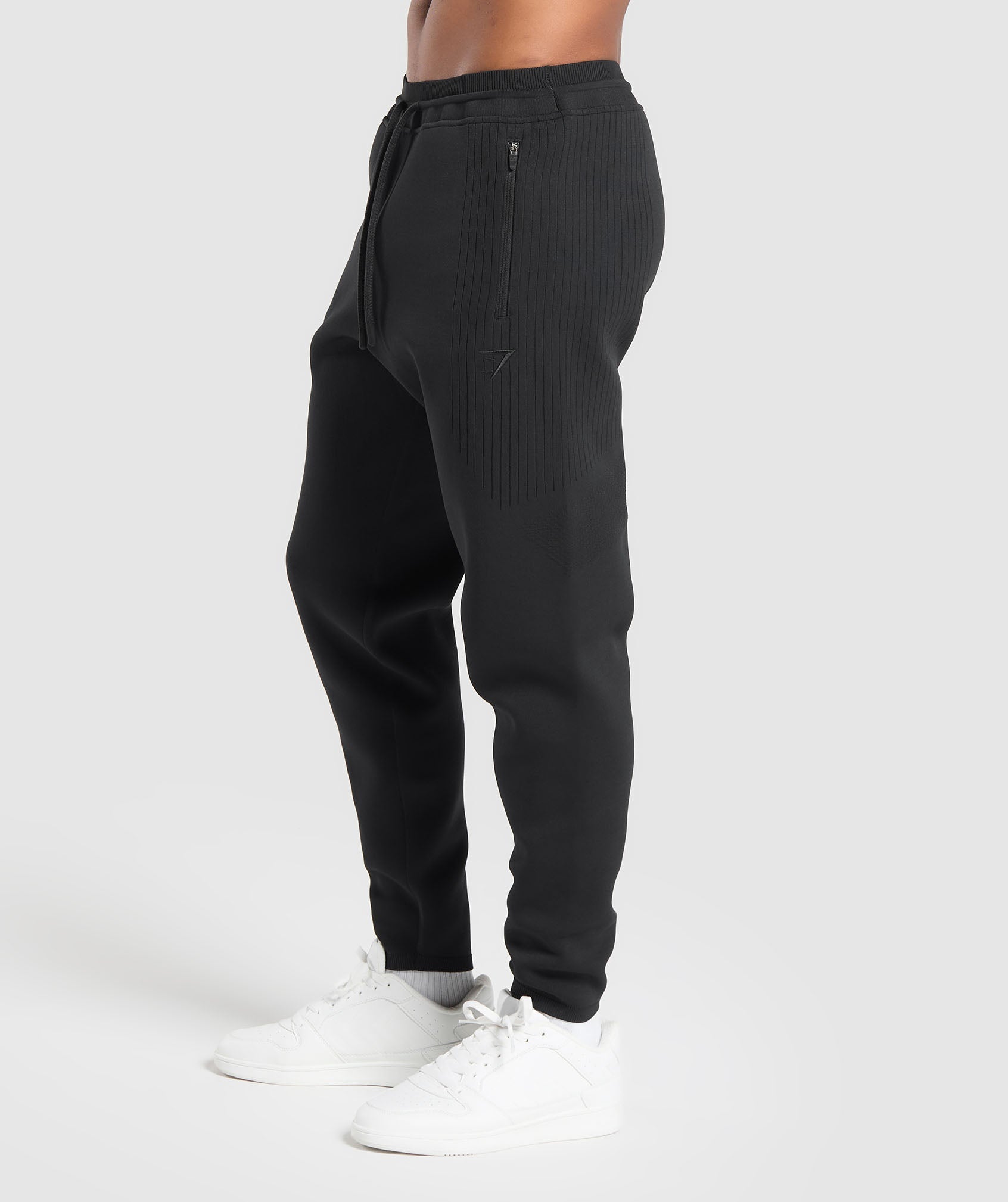 Flat Knit Joggers Black