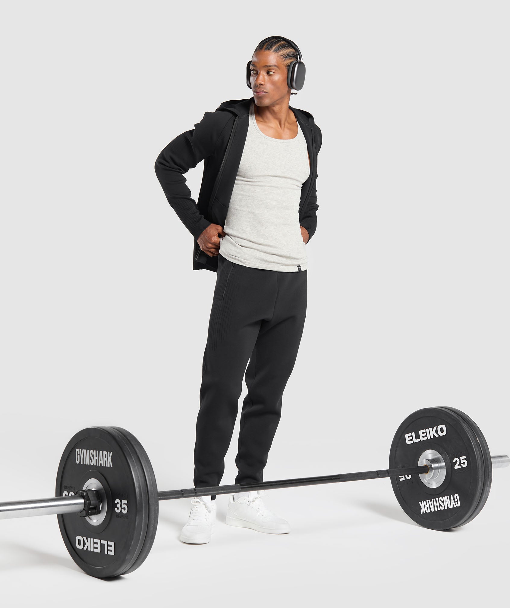Flat Knit Joggers Black