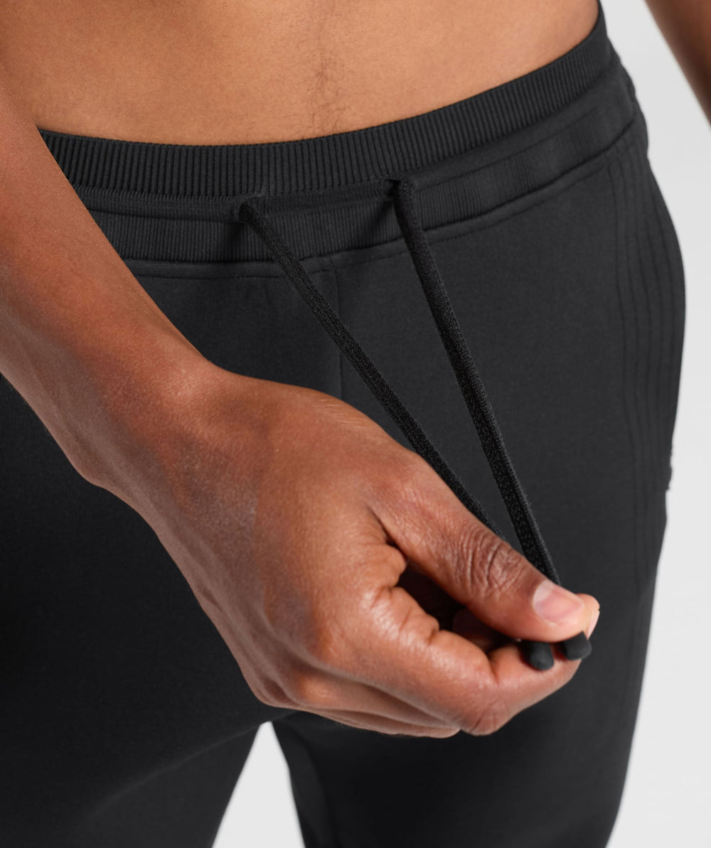 Flat Knit Joggers Black